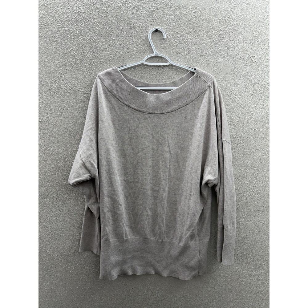 Express Womens Shirt Size Large Tan Long Sleeve Boat Neck